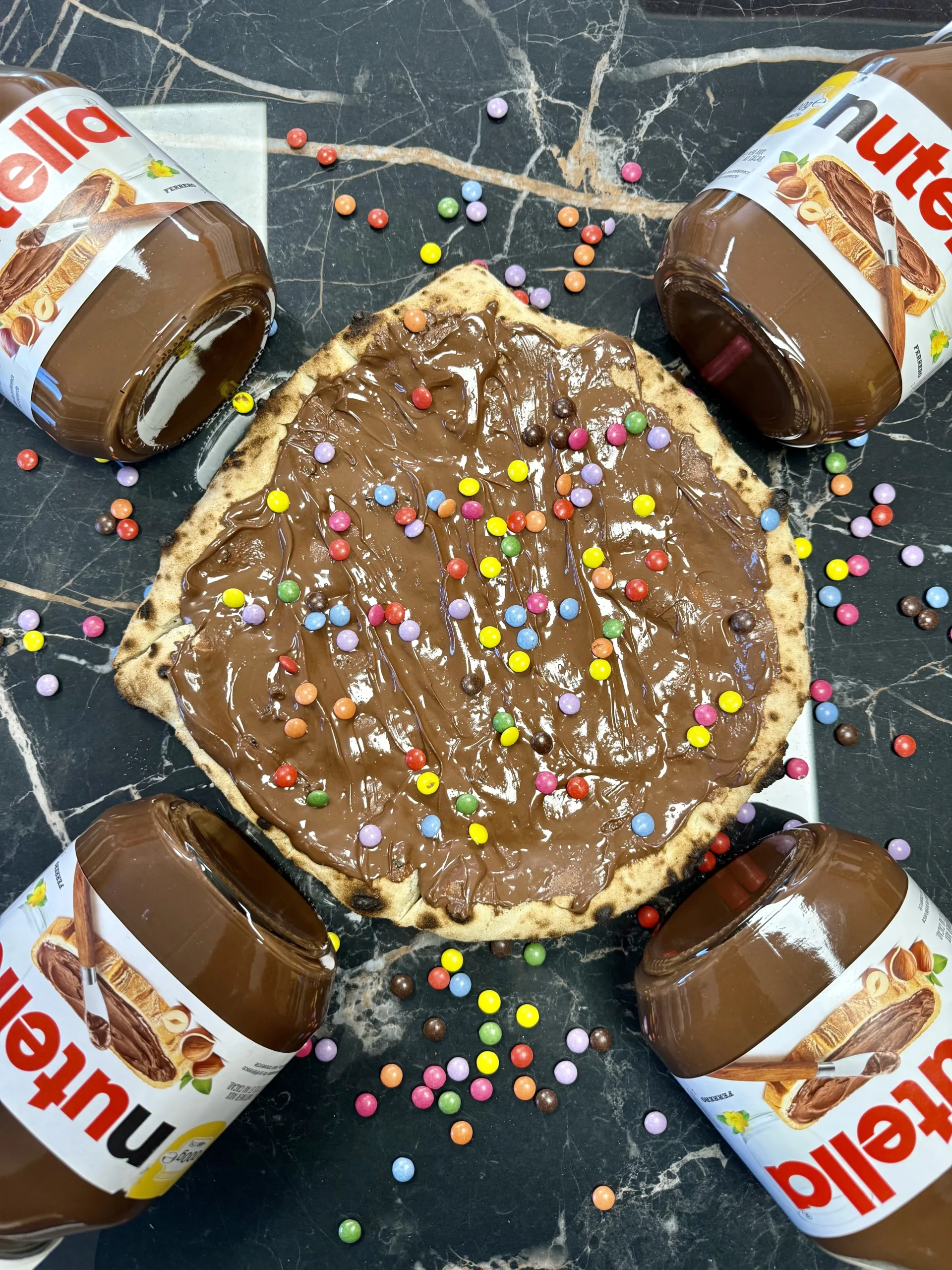 pizza nutella smarties